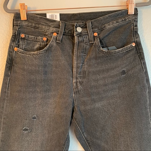 Levi’s Premium 501 Skinny Black Distressed Jeans - Picture 5 of 13